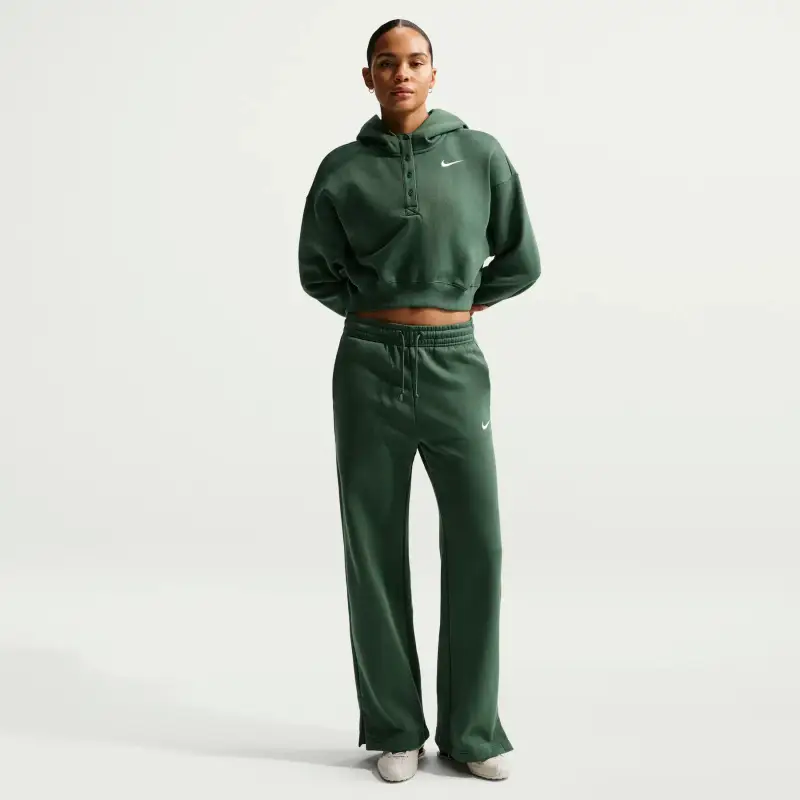 Felpa corta con cappuccio da donna Nike Phoenix Fleece Vert