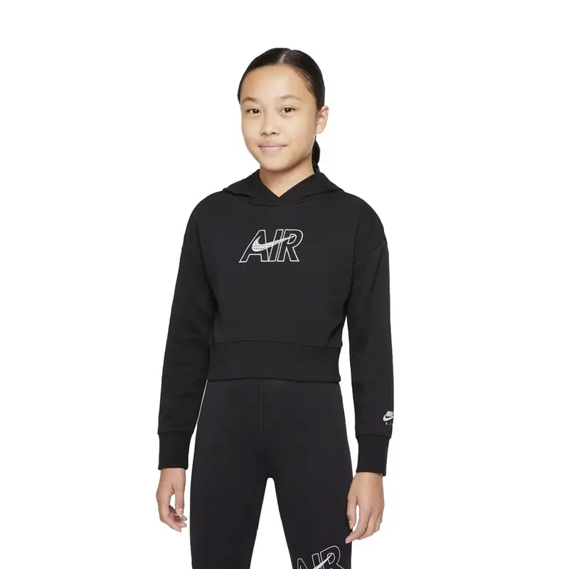 Felpa Crop Top Con Cappuccio Nero Ragazza S - Ragazzo