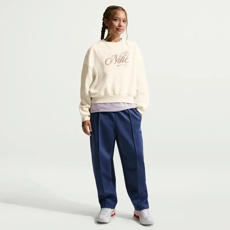 Felpa da bambina Nike Club Fleece Blanc