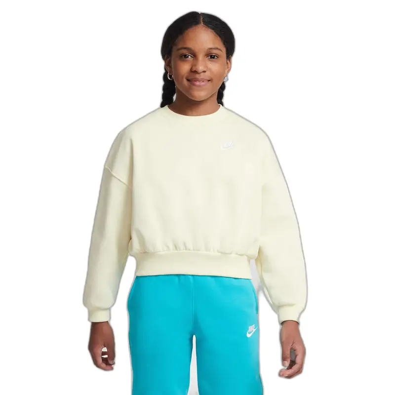 Felpa da bambina Nike Club Jaune