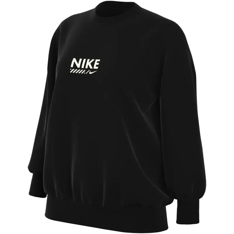 Felpa da donna in pile oversize Nike Fleece OS GLS Noir