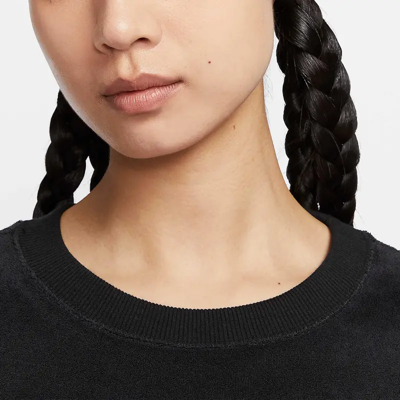 Felpa da donna Nike Court Heritage American Vintage con stampa di lettere, girocollo a maniche lunghe, nera FQ2243-010 S miniatura 2