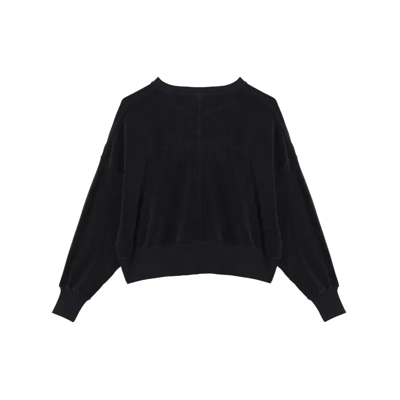 Felpa da donna Nike Court Heritage American Vintage con stampa di lettere, girocollo a maniche lunghe, nera FQ2243-010 S miniatura 5