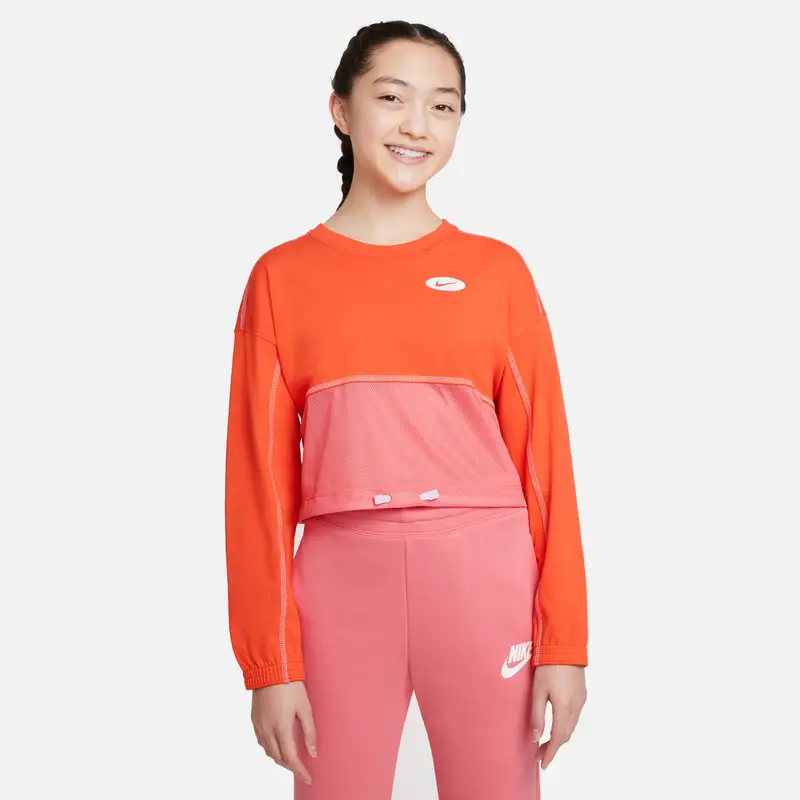 Felpa da ragazza Nike Orange