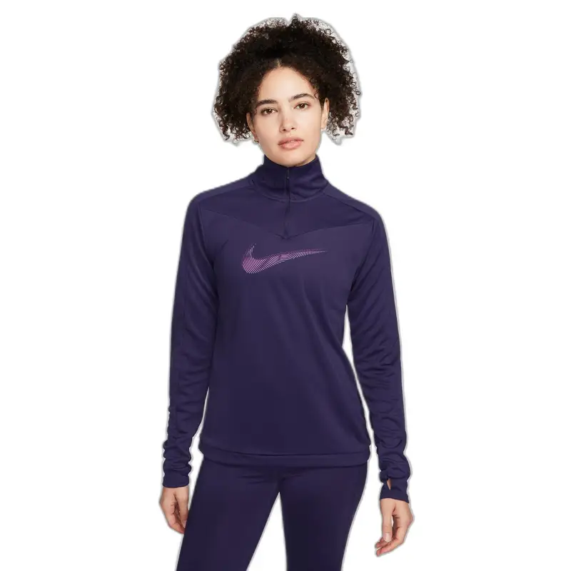 Felpa donna con 1/2 zip Nike Dri-FIT Swoosh HBR Pacer Violet