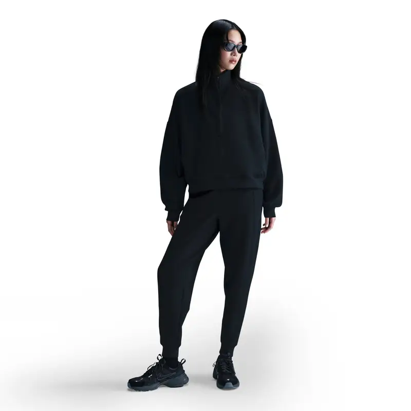 Felpa donna con mezza cerniera Nike Noir