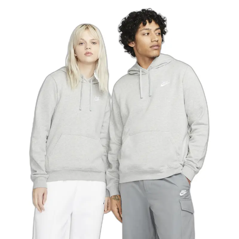 Felpa felpa con cappuccio da donna Nike Club Fleece STD PO Gris