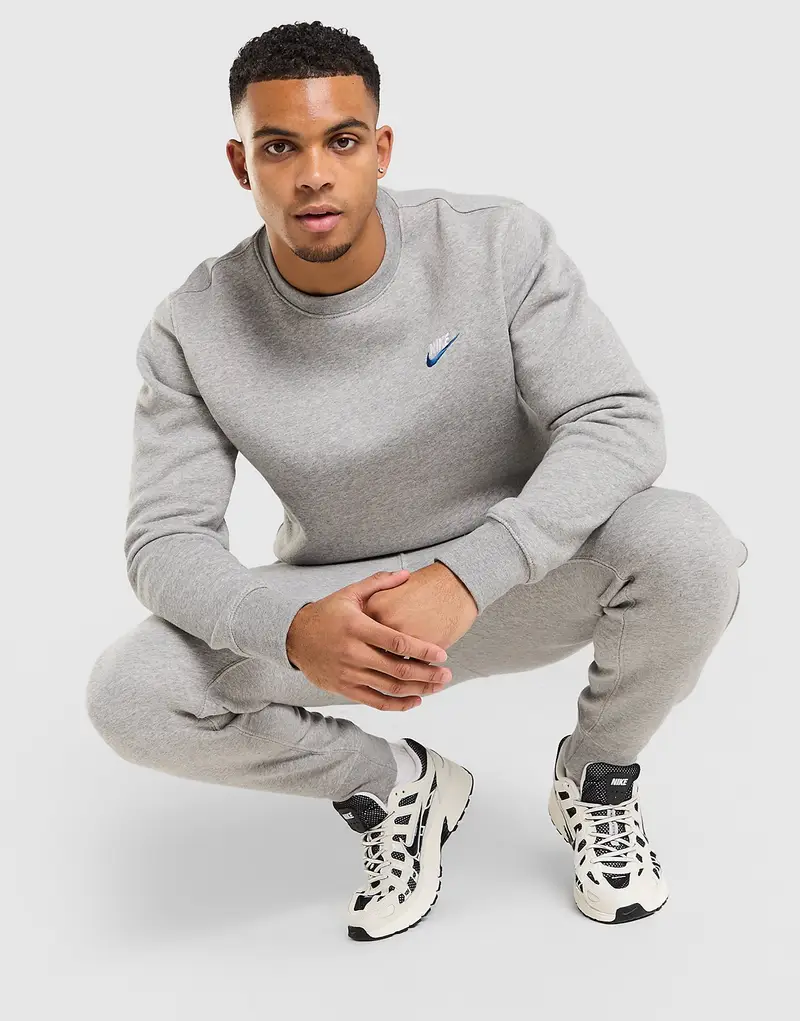 Nike Felpa Foundation Crew grigia per uomo