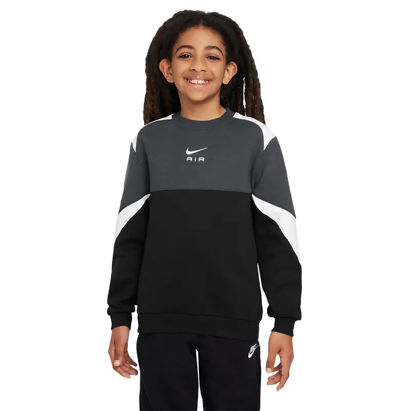 Felpa Giro Logo Air Nero Bambino L