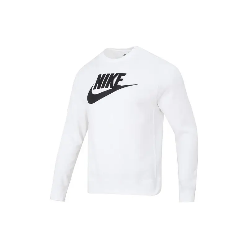 Felpa girocollo a maniche lunghe con stampa logo del marchio Nike da uomo Top Bianco DQ4913-100 XXL