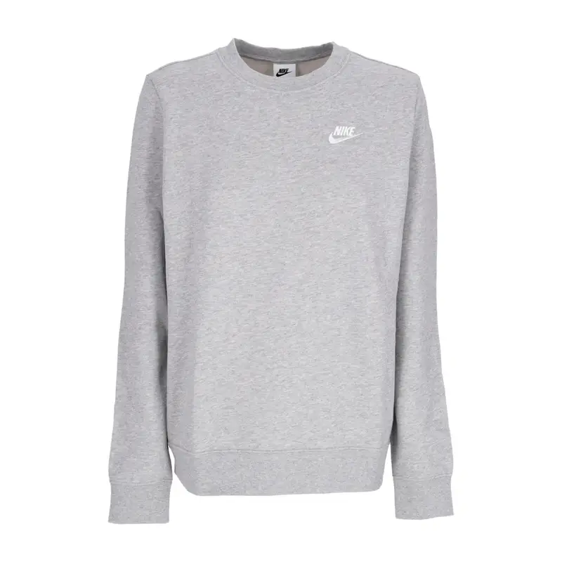 Felpa Girocollo Donna W Club Fleece Crewneck Dk Grey Heather/white