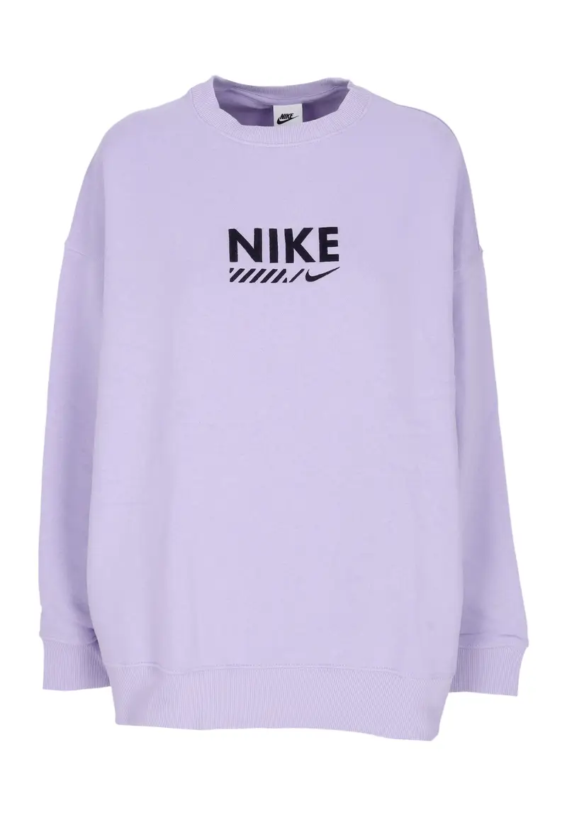 Felpa Girocollo Donna W Sportswear Fleece Oversized Gls Crewneck Hydrangea