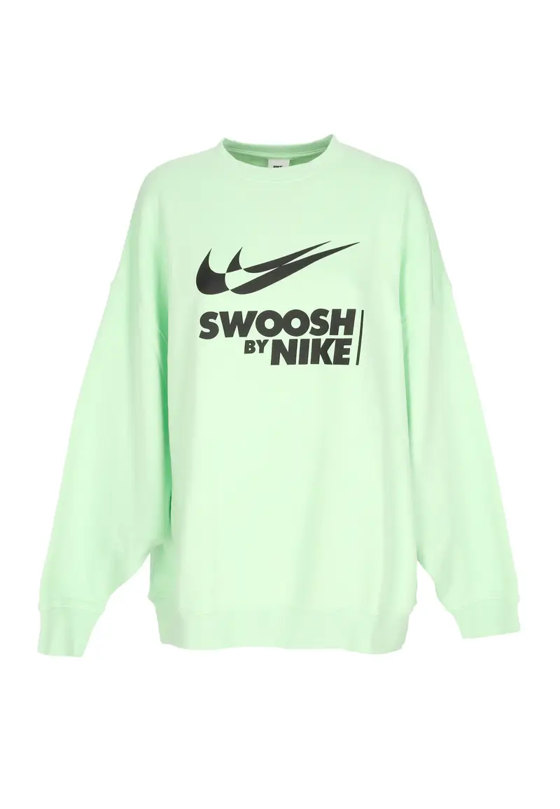 Felpa Girocollo Donna W Sportswear Swoosh Big Logo Crewneck Vapor Green/black