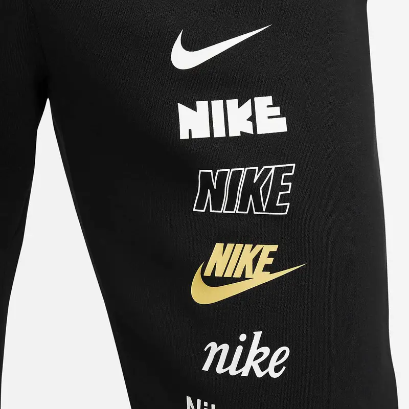 Felpa Girocollo in Pile con Logo Scritta Nike e Set Pantaloni Lunghi Sportivi in Maglia Calda Casual Unisex Set Felpa Nero DX0782-010+DX0796-010+1 M miniatura 4