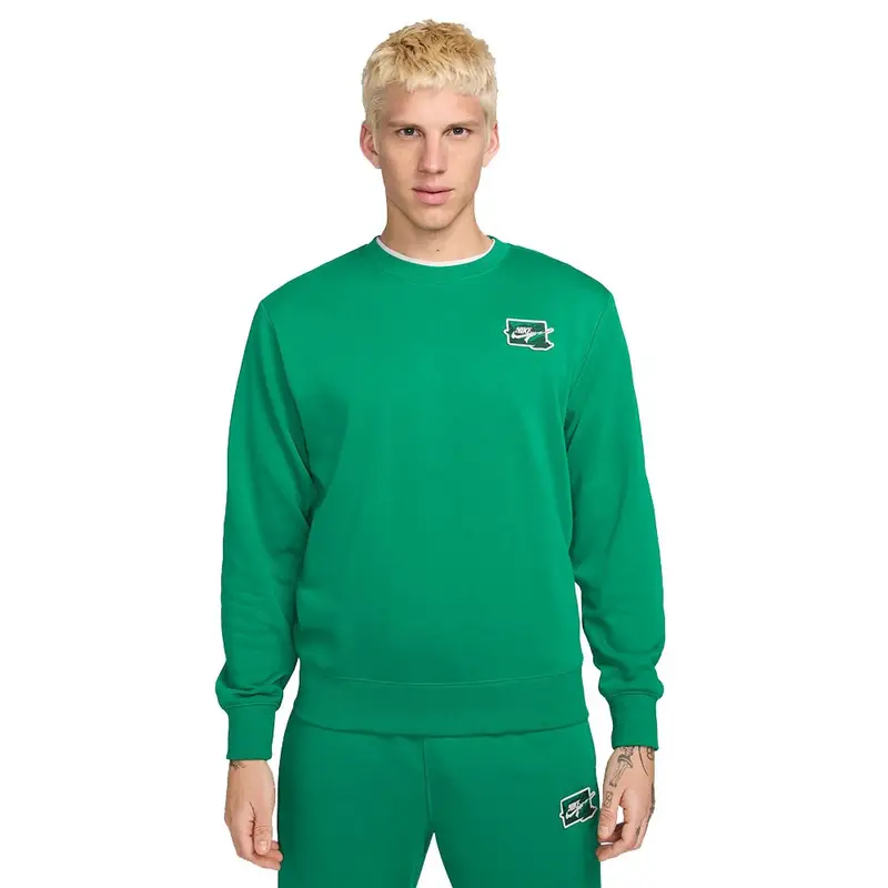 Felpa Girocollo Logo Back Verde Uomo M