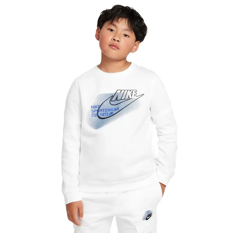 Felpa Girocollo Logo Bianco Bambino S - Ragazzo