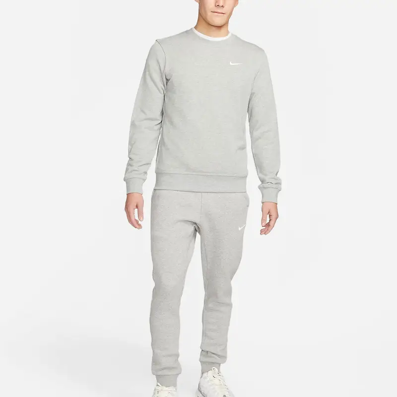 Felpa Girocollo Manica Lunga in French Terry Nike Club Fleece Uomo Felpa Grigio Scuro 637903-063 L miniatura 2