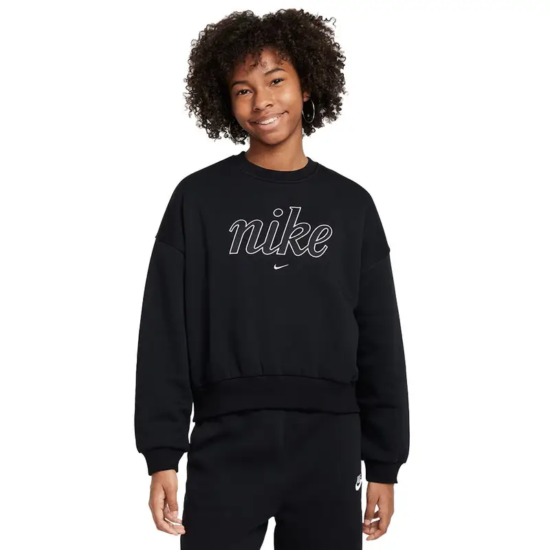 Felpa Girocollo Nero Bambina XS