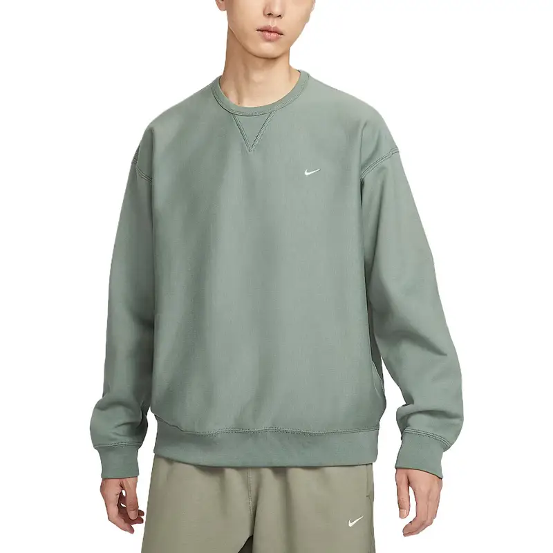 Felpa girocollo Nike Solo Swoosh tinta unita delicata sulla pelle con spalle scese da uomo HV1087-364 2XL