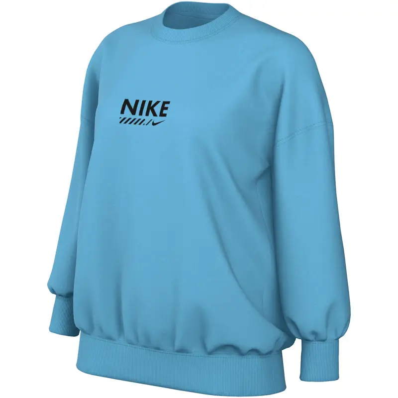Felpa girocollo oversize da donna Nike Fleece Bleu
