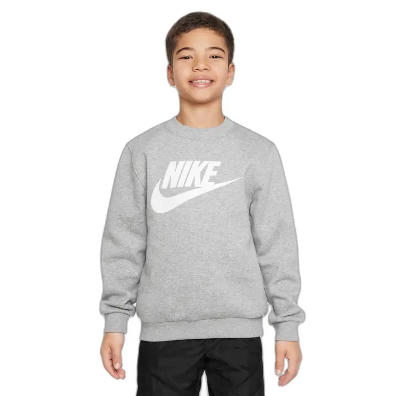 Felpa girocollo per bambini Nike Club Fleece HBR Gris