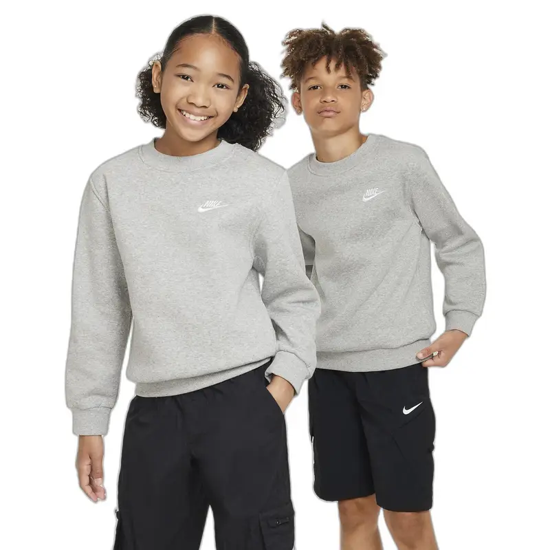 Felpa girocollo per bambini Nike Club Fleece LBR Gris