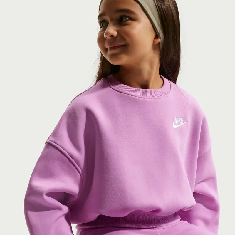Felpa girocollo per ragazza Nike Club Fleece Rose