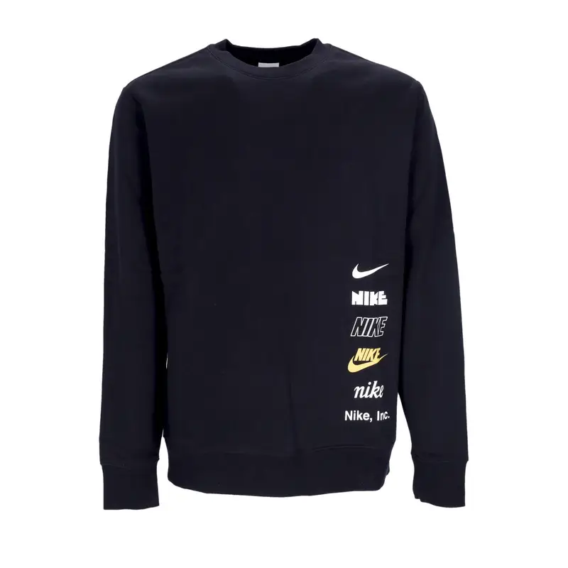 Felpa Girocollo Uomo Club + Mlogo Brushed-back Crewneck Black