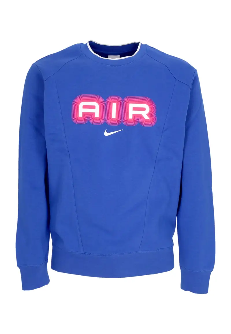 Felpa Girocollo Uomo Sportswear Air Fleece Crewneck Game Royal/hyper Pink