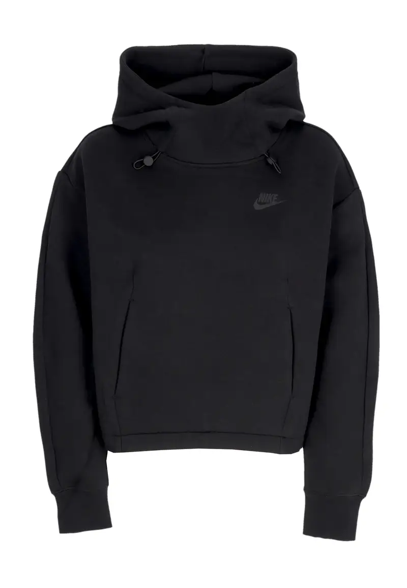 Felpa Leggera Cappuccio Donna W Sportswear Tech Fleece Oversized Hoodie Black/black
