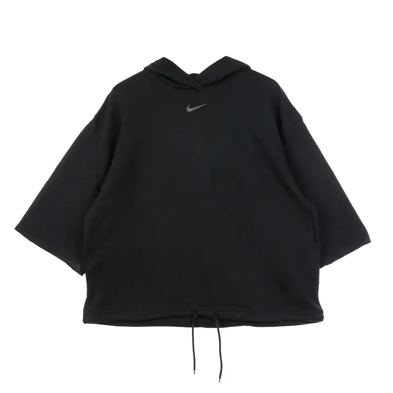 Felpa Leggera Cappuccio Manica Corta Donna W Icon Clash Short Sleeve Hoodie French Terry Black/dk Smoke Grey