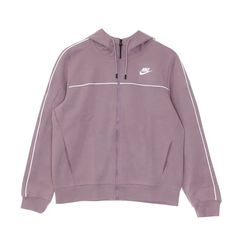 Felpa Leggera Cappuccio Zip Donna W Sportswear Millenium Essential Fleece Full-zip Hoodie Purple Smoke/white