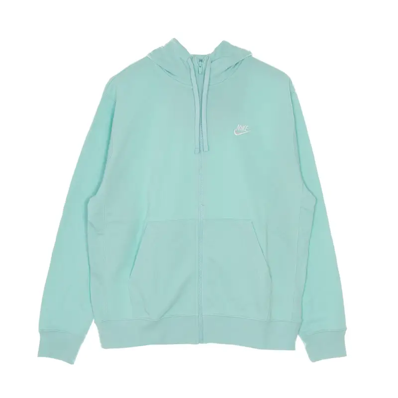Felpa Leggera Cappuccio Zip Uomo Sportswear Club Hoodie Full Zip French Terry Light Dew/light Dew/white