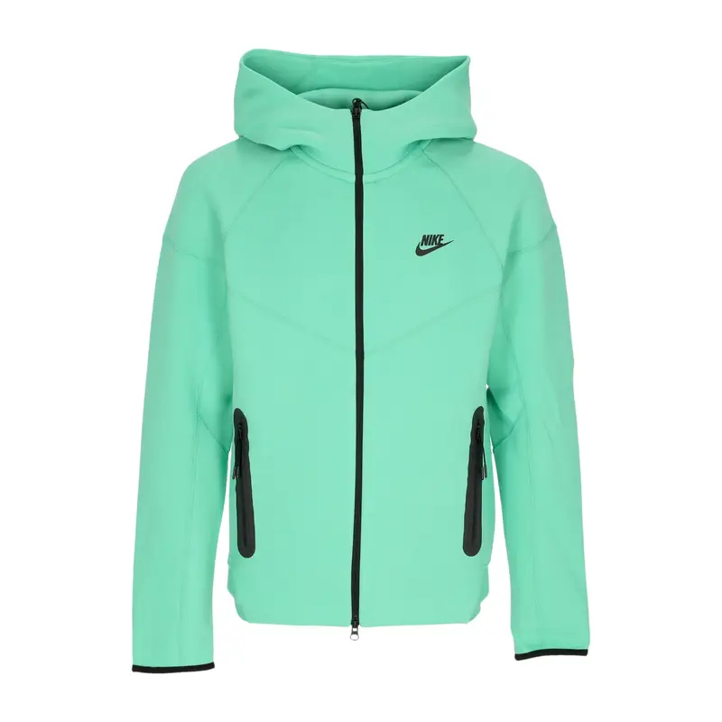 Felpa Leggera Cappuccio Zip Uomo Tech Fleece Full-zip Windrunner Hoodie Spring Green/black