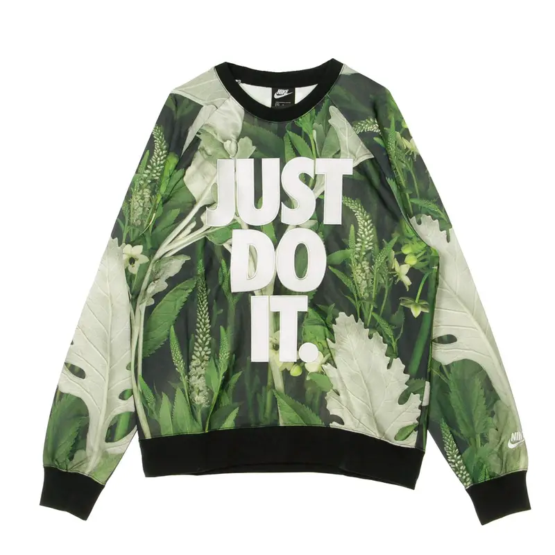 Felpa Leggera Girocollo Uomo Just Do It Crew Floral Spruce Aura