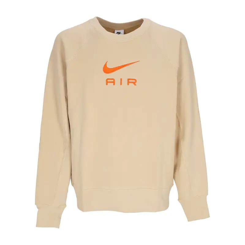 Felpa Leggera Girocollo Uomo Sportswear Air French Terry Crewneck Sesame/safety Orange