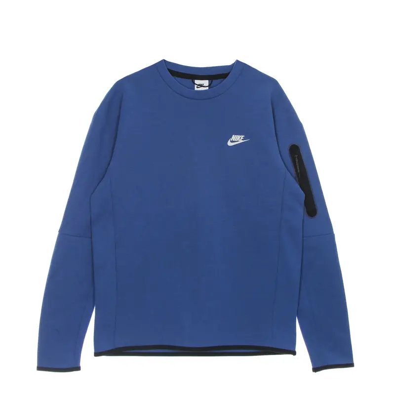 Nike Maglia Uomo Girocollo Leggera in Tech Fleece Blu