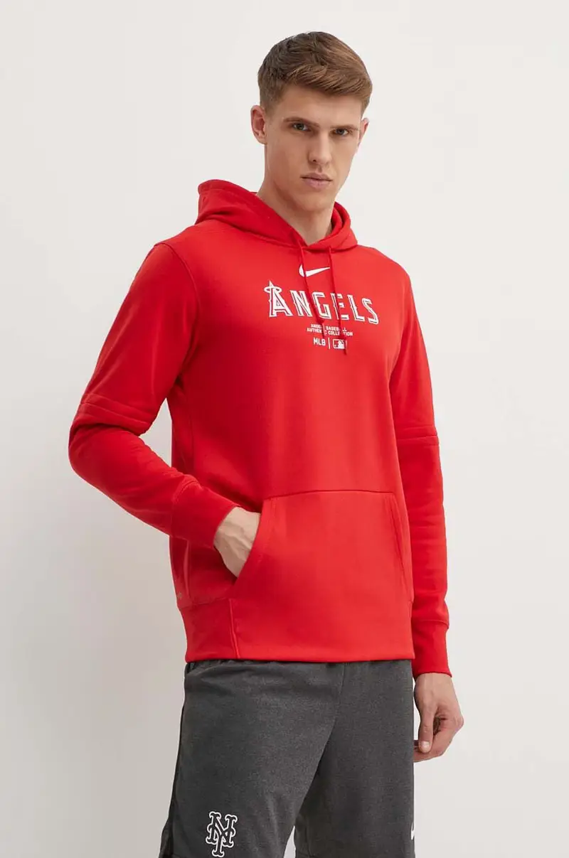 felpa Los Angeles Angels uomo colore rosso con cappuccio