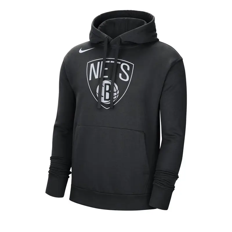 Felpa Nba Nets Flc Essential Nero Bianco Uomo XL