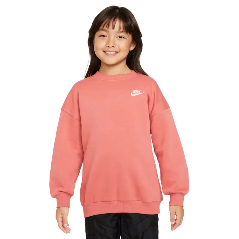 Felpa oversize da bambina Nike Club Fleece Rose