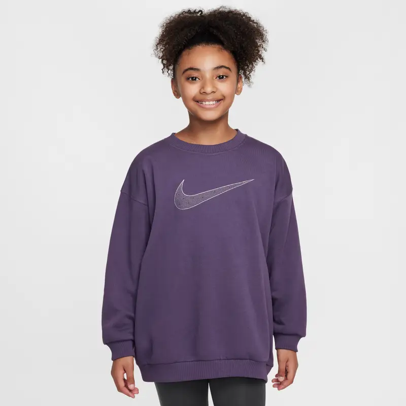 Felpa oversize da bambina Nike Club Fleece Violet