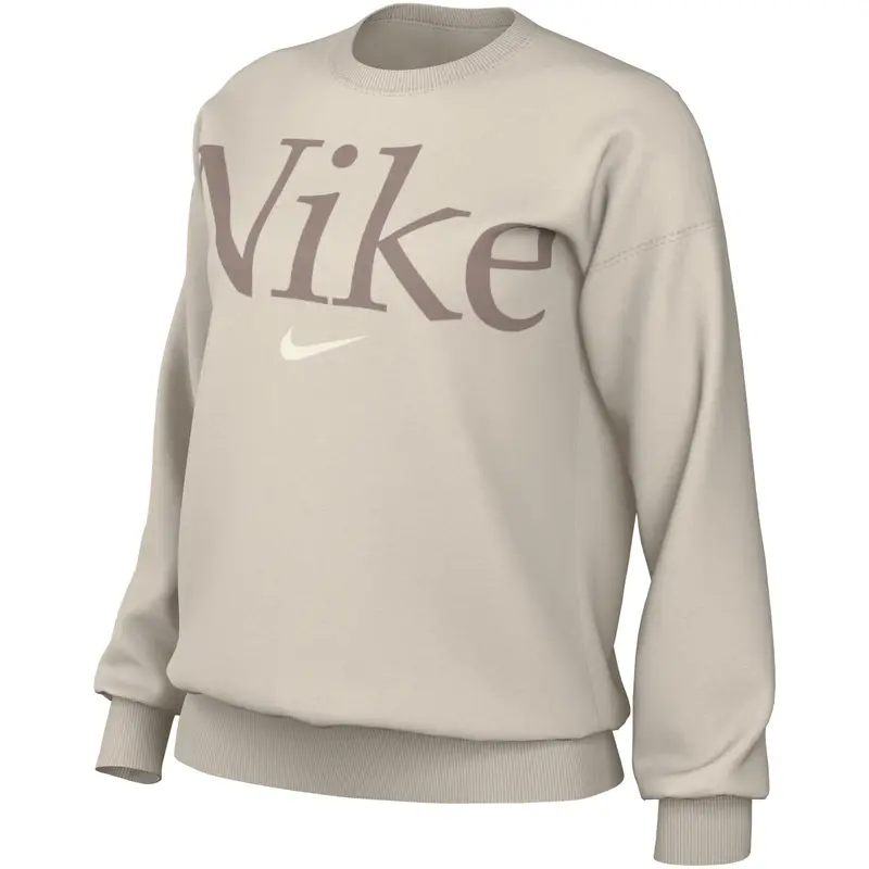 Felpa oversize da donna con scollo rotondo Nike Phoenix Fleece Blanc