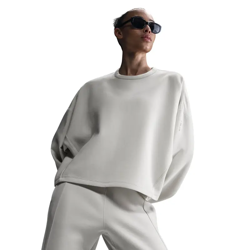 Felpa oversize da donna Nike Dri-FIT Blanc