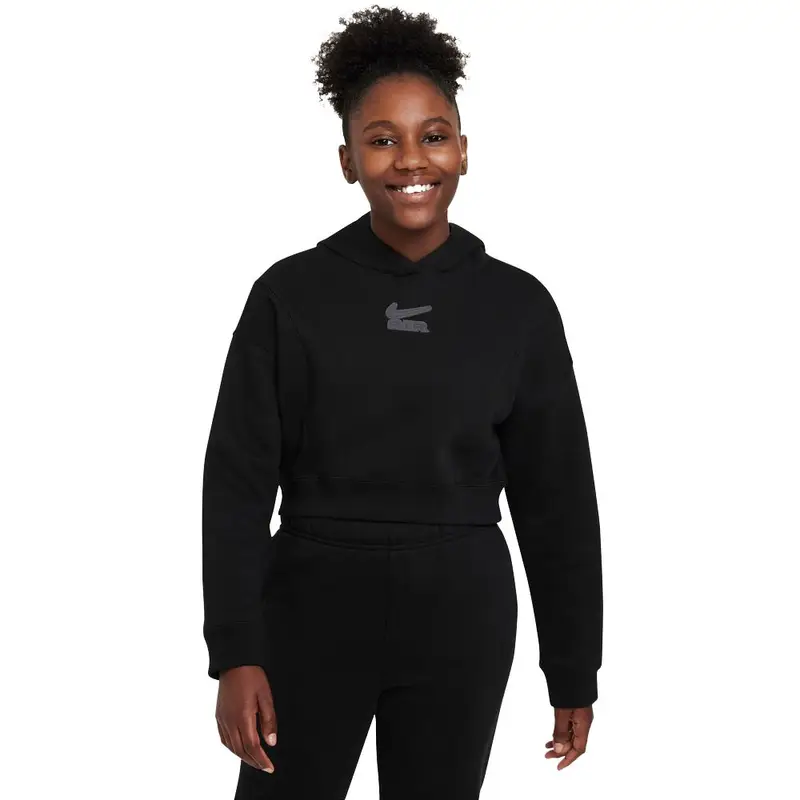 Felpa Palestra Con Cappuccio Air Nero Bambina XS