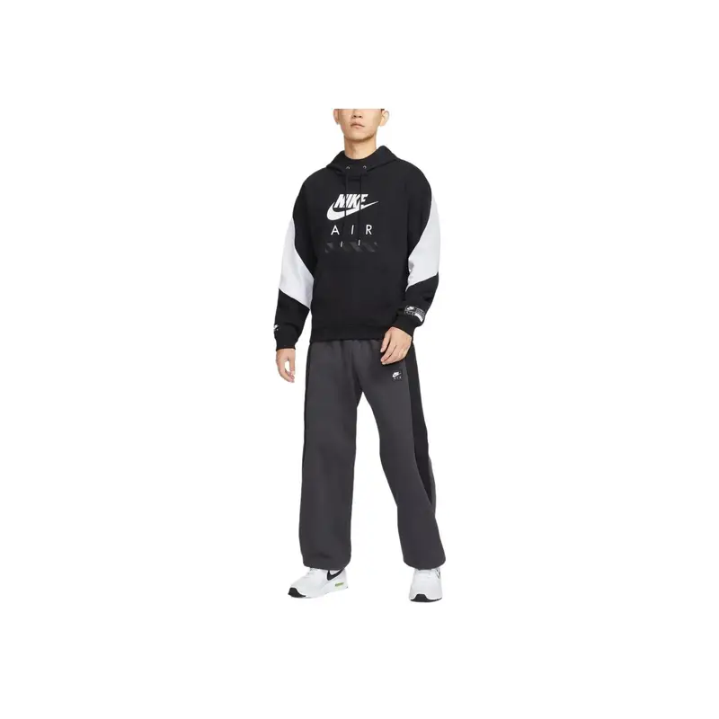 Nike Felpa Pullover con Cappuccio Color Block Uomo Nera miniatura 2