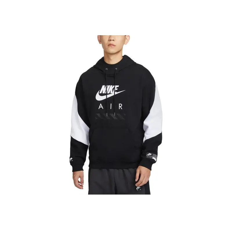 Nike Felpa Pullover con Cappuccio Color Block Uomo Nera