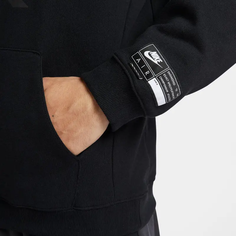 Felpa Pullover con Cappuccio Color Block Nike Stile College Maniche Lunghe Felpa Uomo Nera HJ0274-010 XL miniatura 3