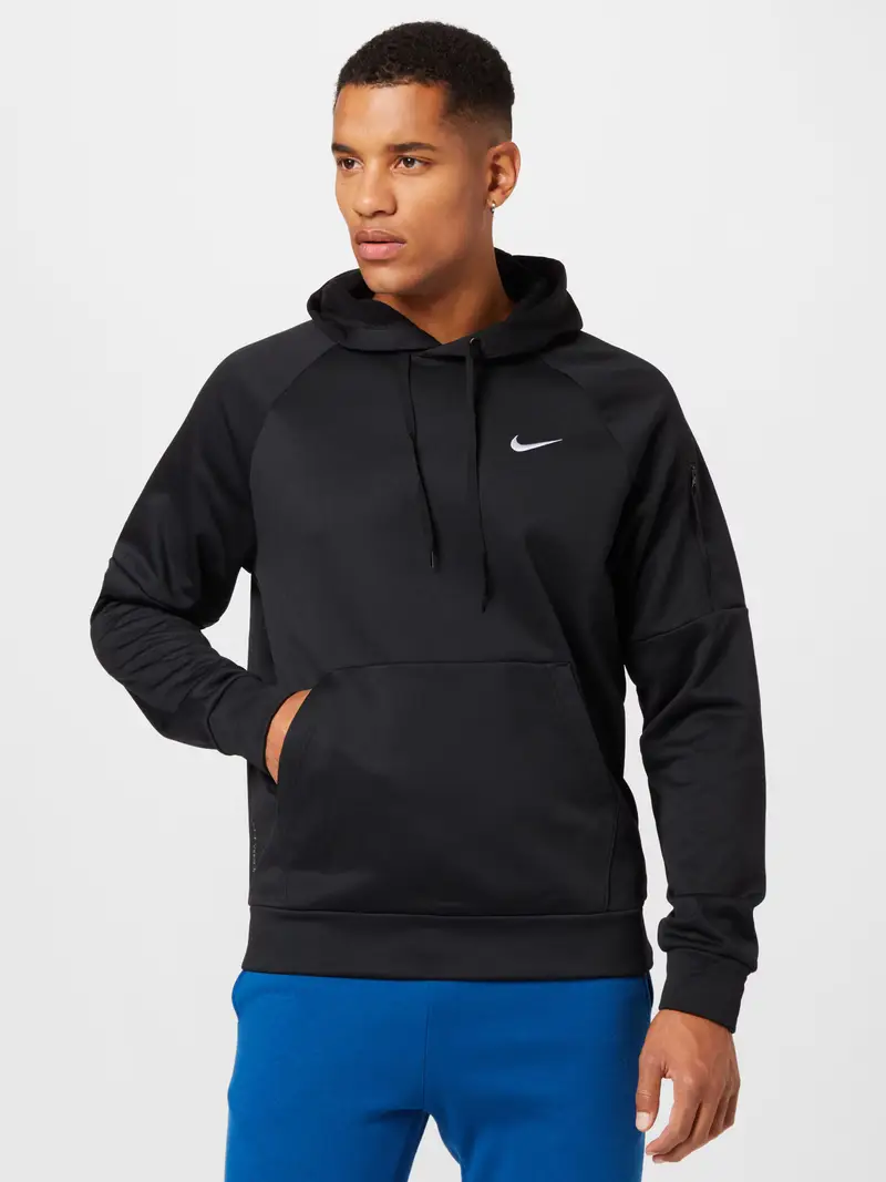 Felpa sportiva nero / bianco miniatura 2