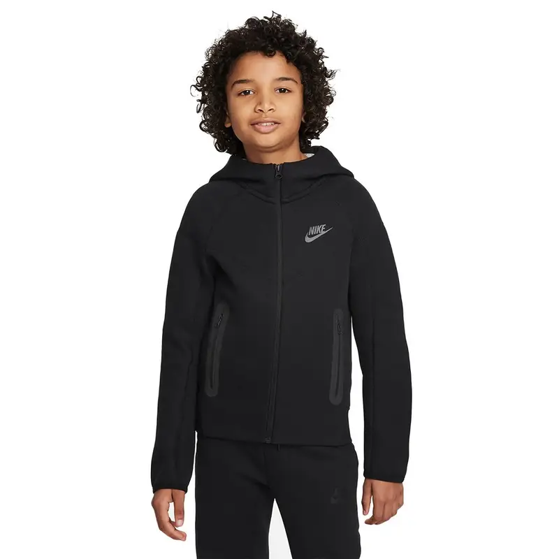 Felpa Tech Fleece Nero Bambino XS