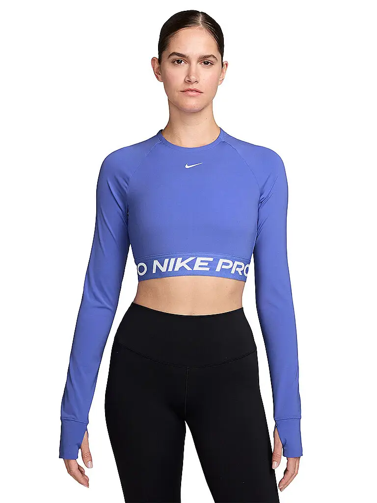 Fitnessshirt crop da donna Nike Pro 365 blu | XS